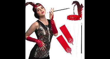 Boland Carnaval/verkleed accessoires Roaring Twenties - Charleston set - haarband/ketting/pijpje