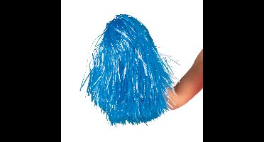 Boland Cheerballs/pompoms - 1x - blauw - ring handgreep - 28cm