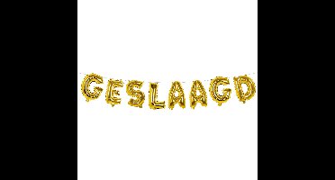 Boland - Feest folie ballonenslinger tekst GESLAAGD - goud - 400 cm