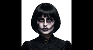 Boland Halloween pruik - zwart - dames - boblijn pruik - horror