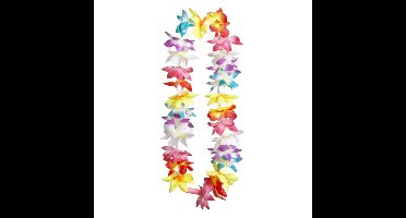 Boland Hawaii bloemen krans/slinger - Met LED lichtjes - Tropisch