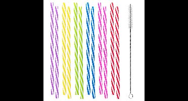 Boland herbruikbare rietjes - 12x - met schoonmaak ragertje