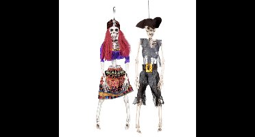 Boland Horror decoratie skeletten - 2x - 40 cm - Gipsy en piraat