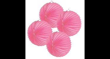 Boland Lampion - 4x - roze - D22 cm - papier - voor buiten - lampionnen