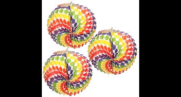 Boland Lampion met gekleurde stippen - 4x - papier - Dia 26 cm