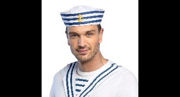 Boland Matrozen hoedje - wit - polyester - carnaval - maritiem thema