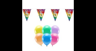 Boland Party 5e jaar verjaardag feest versieringen - Ballonnen en vlaggetjes