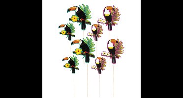Boland Party Toukan thema hapjes cocktailprikkers - 20x stuks