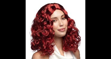 Boland party Verkleedpruik voor dames - rood - Middeleeuwen/prinsessen - Carnaval
