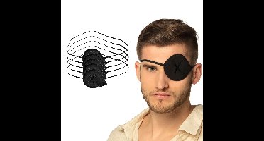 Boland Piraten ooglapjes - zwart - 25x stuks - met elastiekje