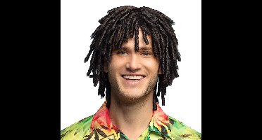 Boland Pruik dreadlocks - zwart - half lang haar - hippie - jamaica