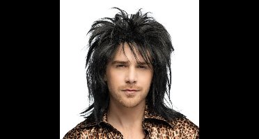 Boland Pruik Hardrocker - zwart - verkleed pruiken - carnaval