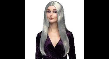 Boland Pruik heks - grijs - lang haar - dames - halloween pruik
