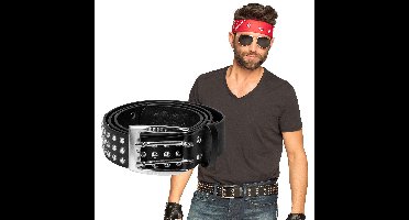 Boland Punker/biker verkleed riem - met studs - zwart