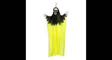 Boland spook neon - geel - L90 cm - skelet - halloween - uv blacklight