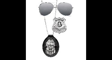 Boland Verkleed accessoires politie set - badge en zonnebril