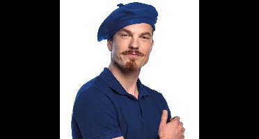 Boland Verkleed hoed - baret - blauw - polyester - franse baret