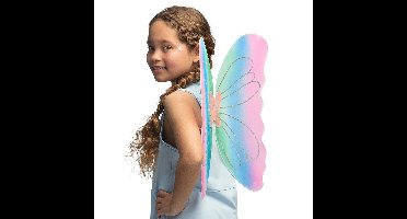 Boland Verkleed vleugels vlinder/fee - roze/blauw - kinderen