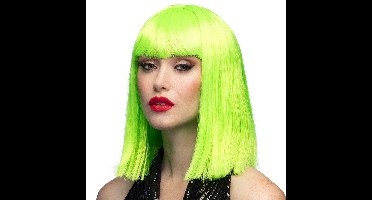 Boland Verkleedpruik dames - neon groen - Cabaret/hollywood/diva