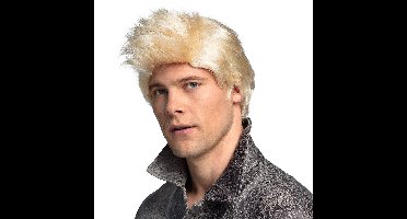 Boland Verkleedpruik met kuif heren - blond - Surfboy/popster - Carnaval - kort haar