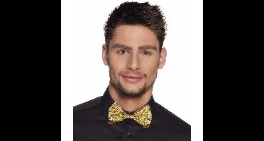 Boland Vlinderstrikje - goud - polyester - 11 cm - voor dames/heren