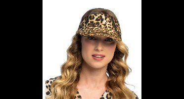Boland Zonneklep - luipaard - volwassenen - katoen - verstelbaar