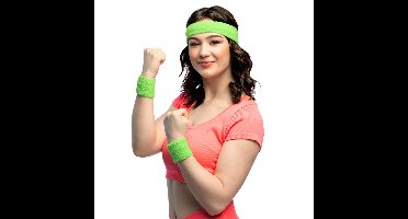 Boland Zweetbandjes set van 3 stuks - Neon Groen