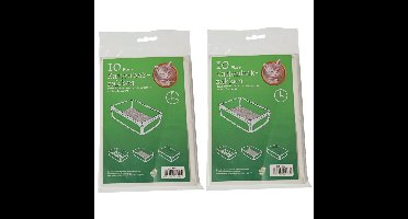 Boon Kattenbak afvalzakken - 20x stuks - wit - 50 x 20 x 37 cm