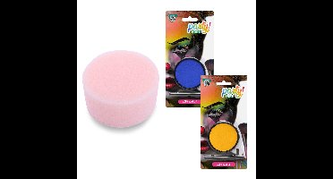 Carnaval schmink Geel/blauw - spons/kwast - Gezicht/lichaam - 12ml