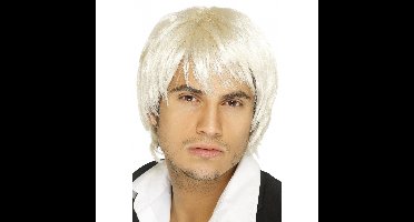 Carnaval verkleed boy band pruik - heren - blond - kort haar