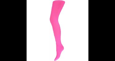 Carnaval verkleed panty dames fluor roze 60 denier - microfibre kousen