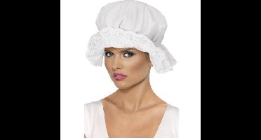 Carnaval verkleed Werkster muts - wit - voor dames