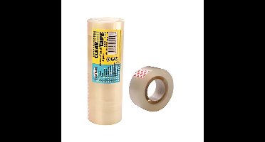 Centrum Plakband - 12x stuks - transparant - 12 mm x 10 m - kantoor