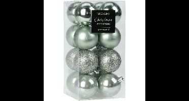 Christmas Decoration mini kerstballen - 24x -groen 3 cm kunststof