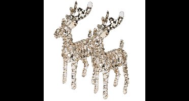 Christmas Decorations Verlicht figuren - 2x - rendieren - 37 cm - LED