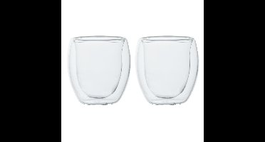 Cosy & Trendy Espressoglazen - 2x - dubbelwanzig - glas - 80 ml