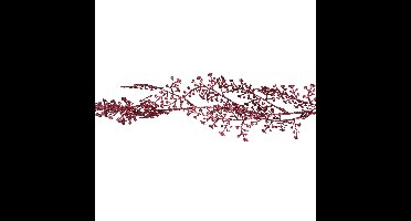 Cosy & Trendy Kerstslinger - met takken - bordeaux - 180 cm - glitter