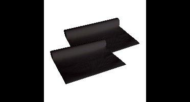 Cosy & Trendy Tafelloper - 2x - papier - zwart - 480 x 40 cm