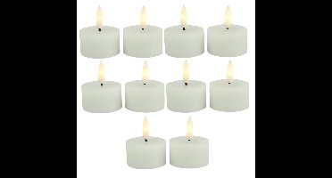 Countryfield LED kaarsjes theelichtjes - 10x st - wit - D4 x H5,2 cm