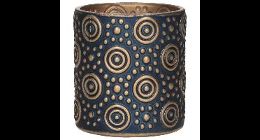 Countryfield Luxe theelichthouder - Fantasy - nachtblauw/goud - D7 x H8 cm