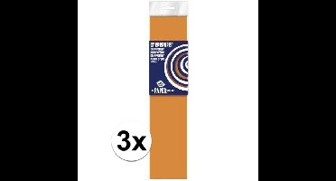 Crepe papier platte vellen - 3x - oranje - 250 x 50 cm - Knutsel papier