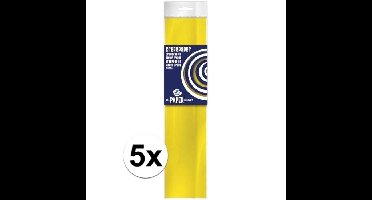 Crepe papier platte vellen - 5x - geel - 250 x 50 cm - Knutsel papier