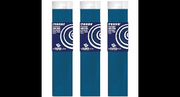 Crepe papier platte vellen - 5x - petrol blauw - 250 x 50 cm - Knutselen