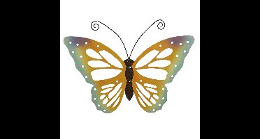 Decoris Grote muurvlinder - oranje - 51 x 38 cm - tuindecoratie