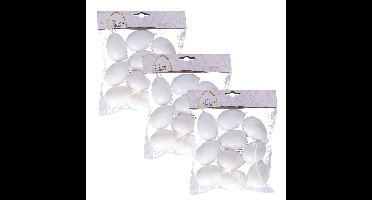 Decoris Hobby eieren - 30x - kunststof - wit - D4 x H6 cm - paasdecoratie