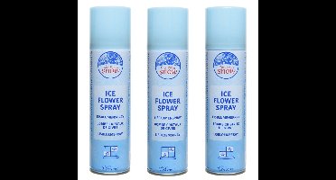 Decoris IJsbloemen sneeuwspray - 3x - busje 150 ml - raamspray