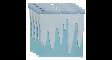 Decoris ijspegelranden/sneeuwranden - 4x - wit - 200 x 32 cm - polyester