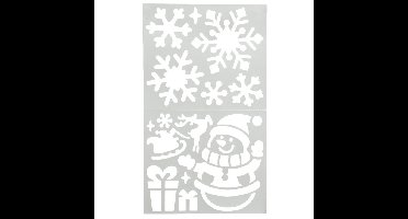 Decoris kerst raamsjabloon raamversiering- sneeuwpop- 47,5 x 24,5 cm