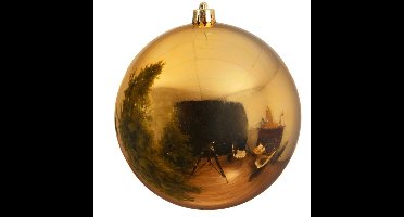 Decoris Kerstbal - goud - groot - kunststof - 20 cm - glans