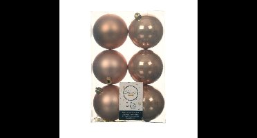 Decoris Kerstballen - 12x st - toffee bruin - D8 cm - kunststof